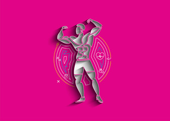 Bodybuilding Sport and activity Line Art drawing