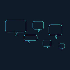 Fototapeta premium Linear Speech Bubbles Background. chat bubbles in different sizes. Vector Illustration
