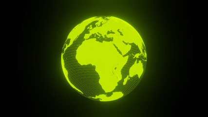 Earth Hologram Rotating Seamless with Counting Years Flying in Cyberspace Structure Around Globe. Futuristic Business and Technology , 3d illustration