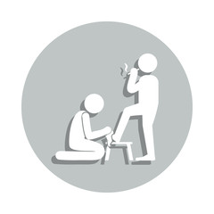 shoe cleaner badge icon. Simple glyph, flat vector of Poor people icons for ui and ux, website or mobile application