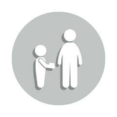 beggar childe badge icon. Simple glyph, flat vector of Poor people icons for ui and ux, website or mobile application