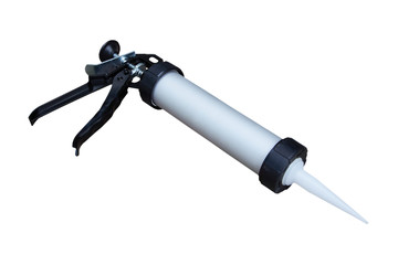 gun for filling joints isolated,construction syringe for filling joints on a white background