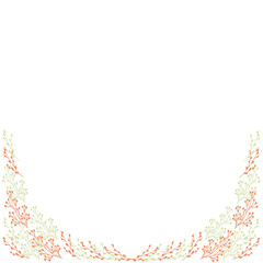 Beautiful picture with colorful frame on white background for decorative design. Retro card. Decoration element. Vintage holiday decor.