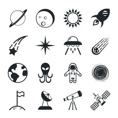 space icons set.