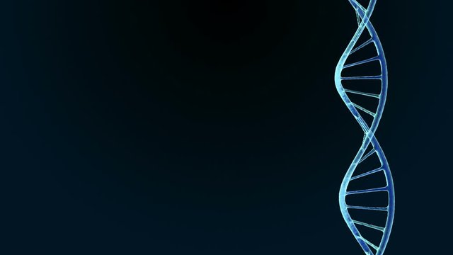 DNA molecules on a dark background