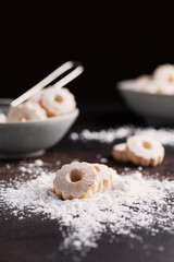 homemade cookies with powdered sugar