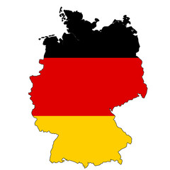 Germany map with color of their flag