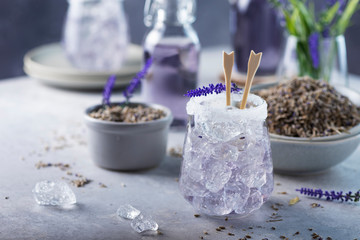 Summer cold drink with lavender