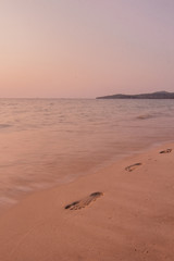 Stunning sunset on the beach during Phuket lockdown from Corona virus.