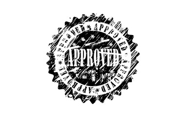 grunge rubber stamp with approved