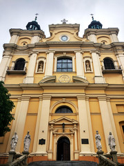 Fototapeta na wymiar The facade of the Cathedral of St John the Baptist in Przemyl, Poland