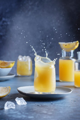A splash of a lemon cocktail