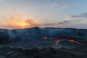 Active Vulcano by Sunrise, Danakil Depression, Ethiopia