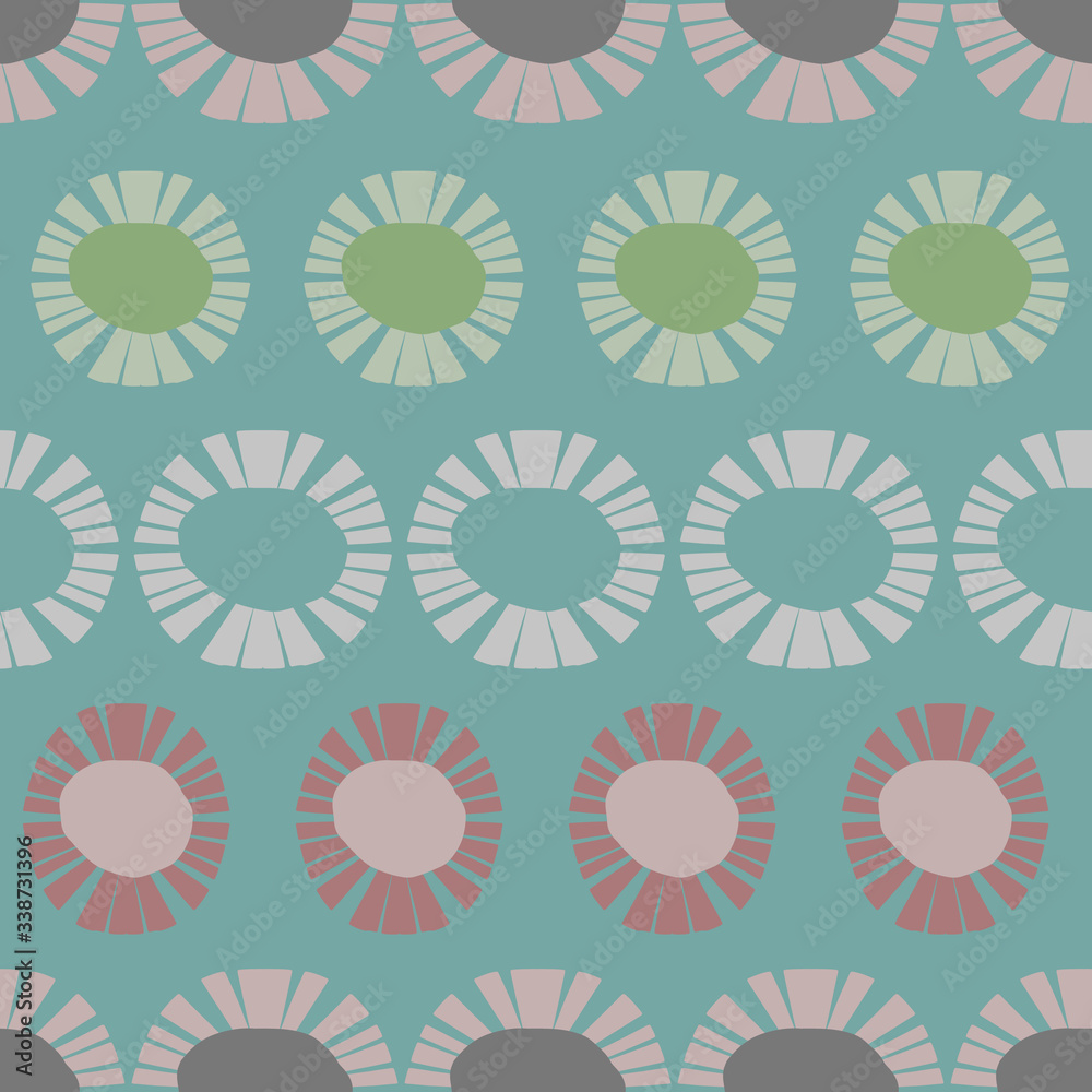 Poster retro color flower repeat pattern print background design