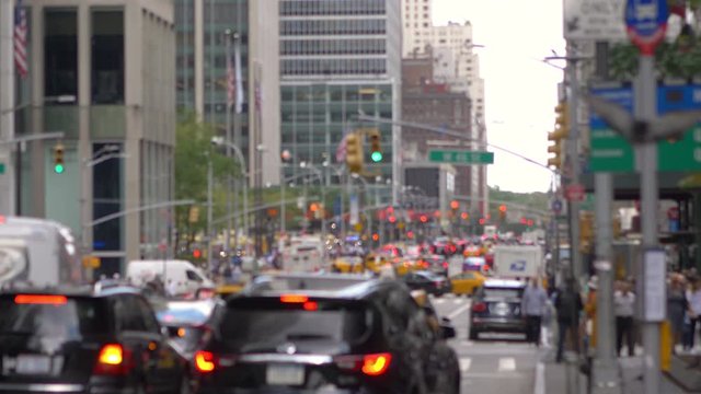 Street in the Center of New York City in 4K Slow motion 60fps
