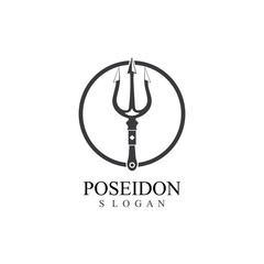 Trident design vector and poseidon icon illustration template