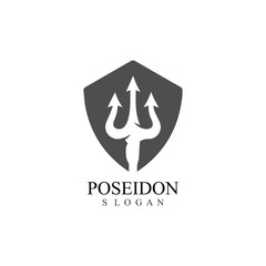 Trident design vector and poseidon icon illustration template