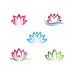 Fototapeta na wymiar Beauty Vector lotus flowers design logo
