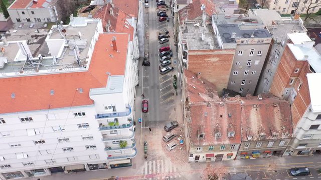 Zagreb Earthquake during COVID19 Corona Virus - Aerial footage
