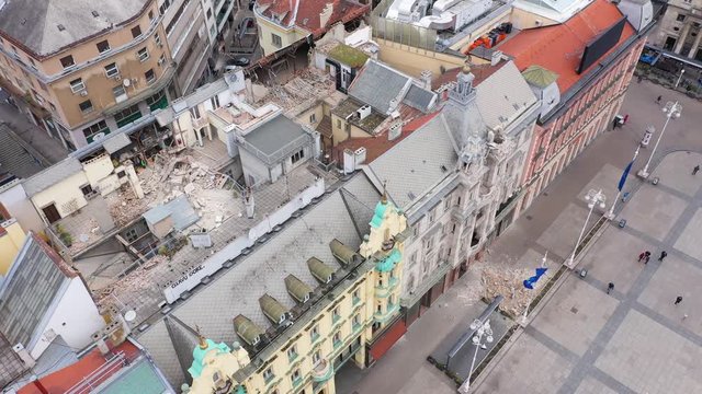 Zagreb Earthquake during COVID19 Corona Virus - Aerial footage