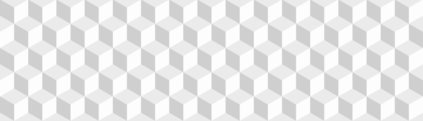 Abstract Cube Panoramic Background. White Graphic Design