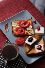 Breakfast toasted tomato and cheese