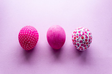 Happy Easter Day With Pink Eggs On a Pink Background
