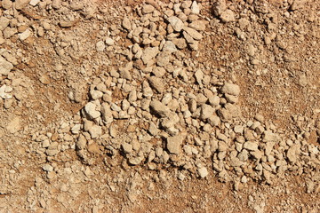 Closeup pile of crushed gravel texture
