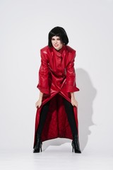 Naklejka premium woman in red dress