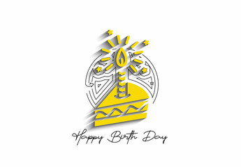 Birthday cake icon vector illustration. Happy birthday