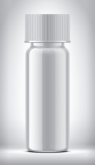 Bottle on background. Glossy surface, non-transparent version. 