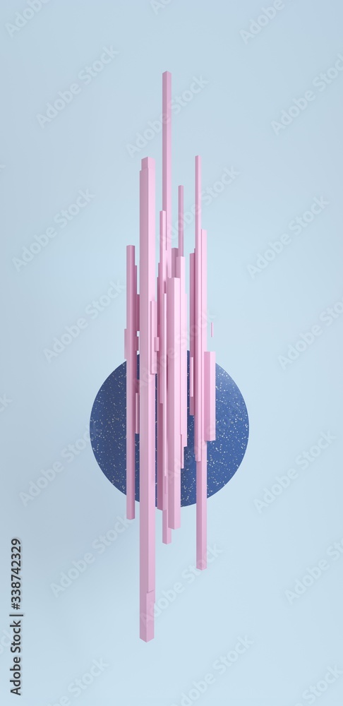 Poster Abstract background, wallpaper template for mobile phone. 3d render.
