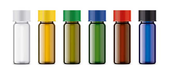 Colored Bottles set. Transparent version. 
