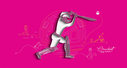 Cricket banner batsman championship background.