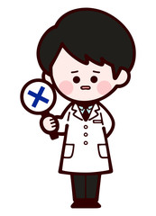 Doctor wearing laboratory coat / man / quiz incorrect