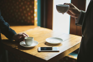 Business people in a cafe
