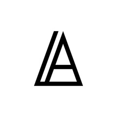 Black and white letter LA initial logo icon