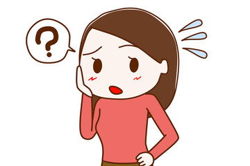 疑問に思う女性