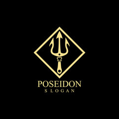 Trident design vector and poseidon icon illustration template