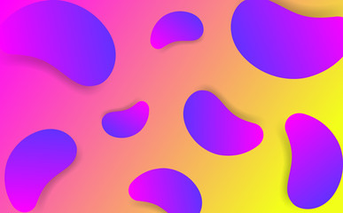 Naklejka na ściany i meble Gradient fluid background design layout for banner or poster. Cool 3d liquid vector pattern with blue violet shape in motion