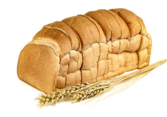 Sliced bread isolated on white background