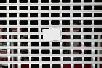 The empty sign on roller blinds of a shop. Concept of retailer stores and shops shut down, closed...