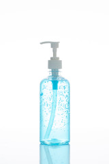 alcohol gel clean hand sanitizer in pump bottle isolate on white background