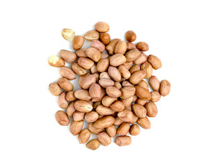 raw peanuts isolated on white background