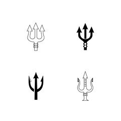 Trident design vector and poseidon icon illustration template