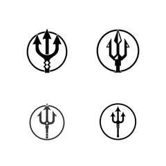 Trident design vector and poseidon icon illustration template