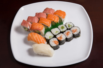 Differents japanese sushi