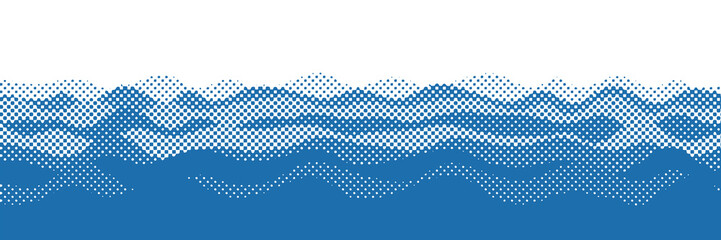 Vector drawing of waves on the sea, natural background, abstraction