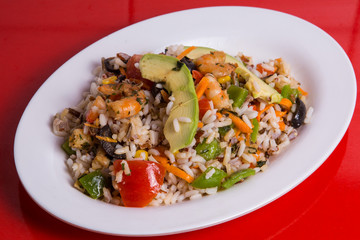Rice with seafoods