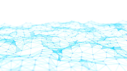 Blue digital background. Network connection structure on blue background. 3D rendering.